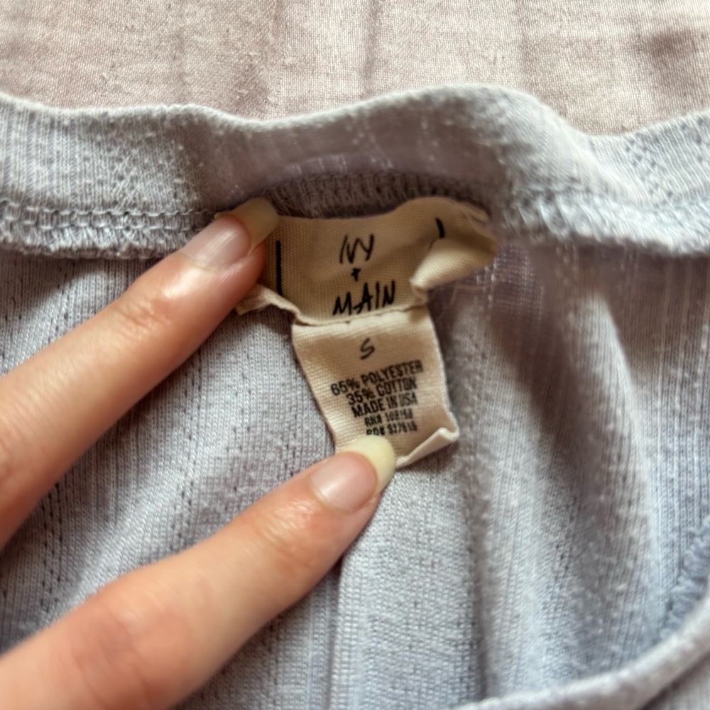 Light Blue Ruffle Hem Tee - Picture 3 of 5